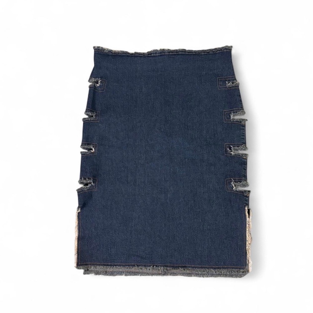 Denim Distressed Skirt